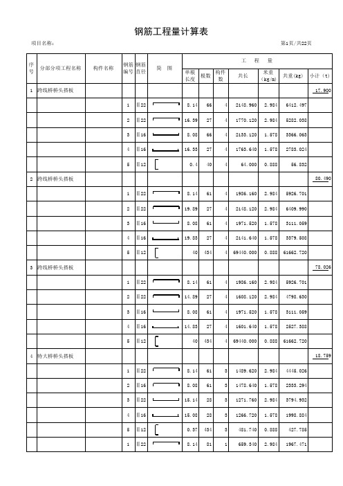 钢筋计算(自动计算、自动汇总)