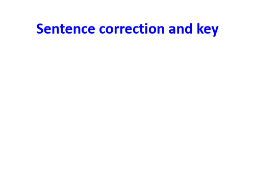 Sentence correction exercise and key英语句子改错练习和重点