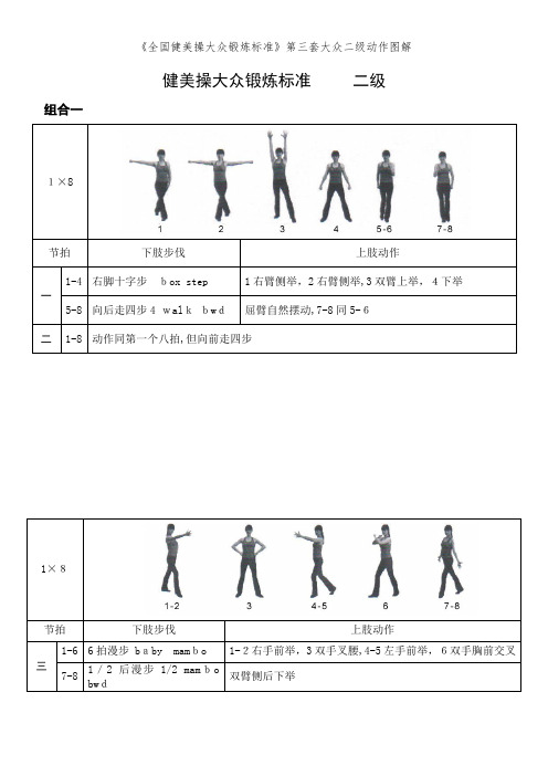 《全国健美操大众锻炼标准》第三套大众二级动作图解