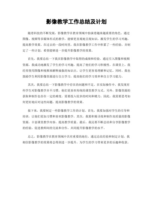 影像教学工作总结及计划