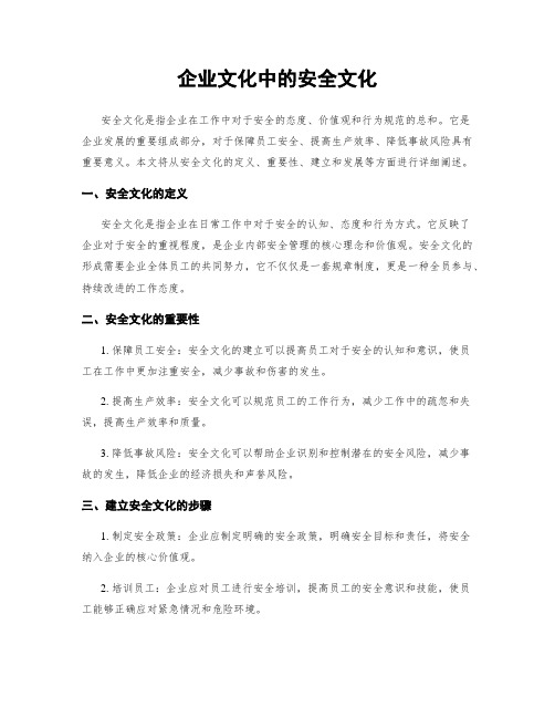 企业文化中的安全文化