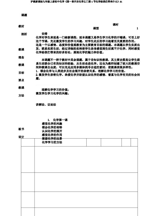 沪教新课标九年级上册初中化学《第一章开启化学之门第1节化学给我们带来什么》21