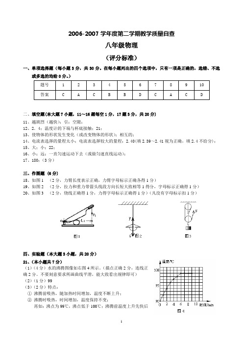 2006-2007学年度第二学期教学质量自查