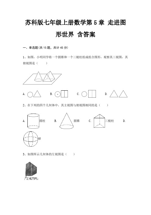 苏科版七年级上册数学第5章 走进图形世界 含答案