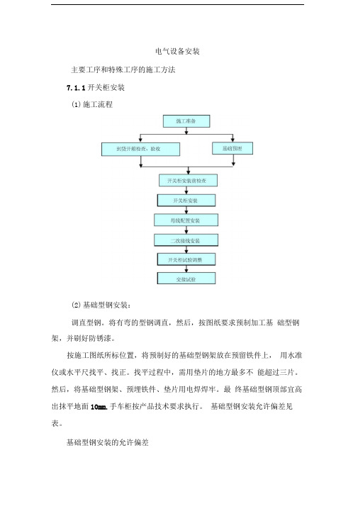 电气设备安装施工工艺