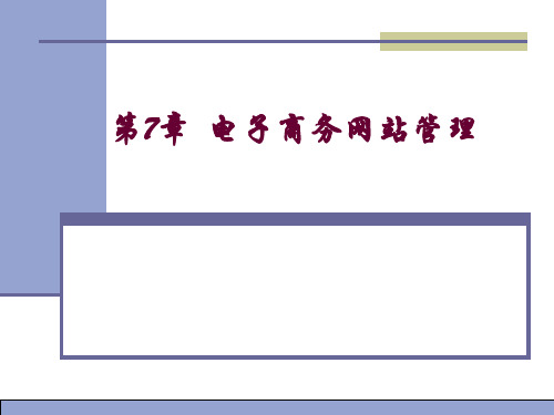 电子商务网站管理(PPT 88页)