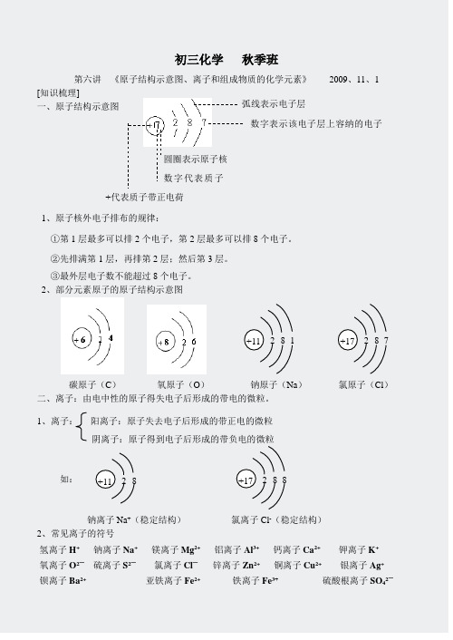 初三化学-初三精品化学11月1日讲义