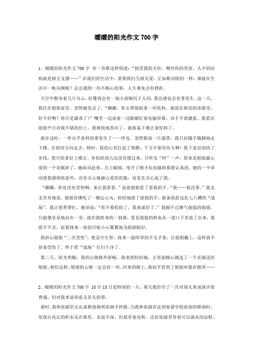 暖暖的阳光作文700字