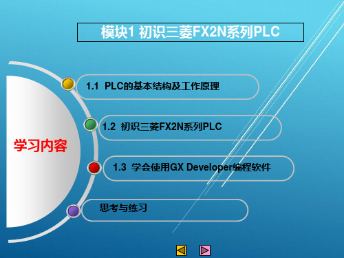 三菱FX2N系列PLC模块1 初识三菱FX2N系列PLCPPT课件