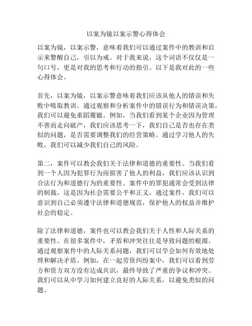 以案为镜以案示警心得体会