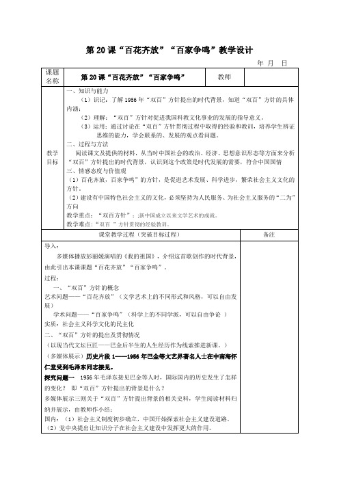 人教版高中历史必修3《七单元 现代中国的科技、教育与文学艺术  第20课 “百花齐放”》优质课教案_21