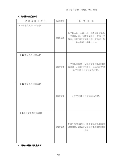 交通标志配置规范