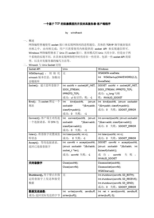 Windows下的TCP回显多线程服务器