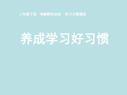 二年级综合实践活动课件-养成学习好习惯  全国通用(共11张PPT)