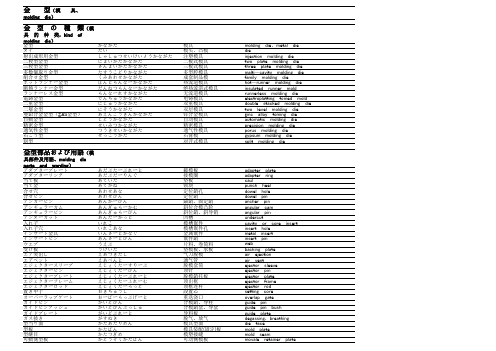 模具专业术语中日英对照