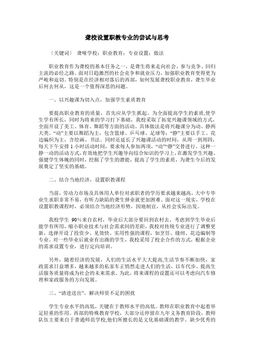 聋校设置职教专业的尝试与思考