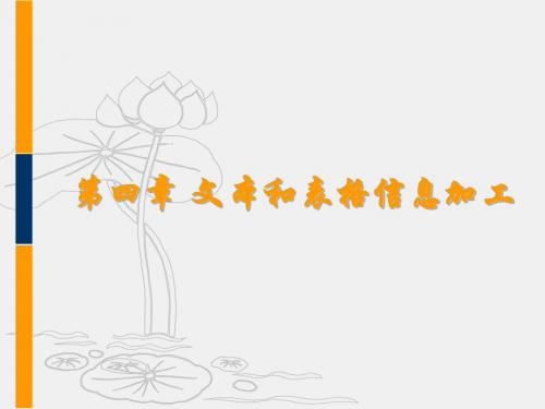 文本和表格信息加工