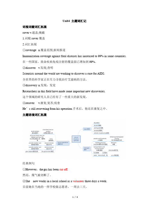 高一英语必修第一册(2019版)_Unit4_主题词汇记