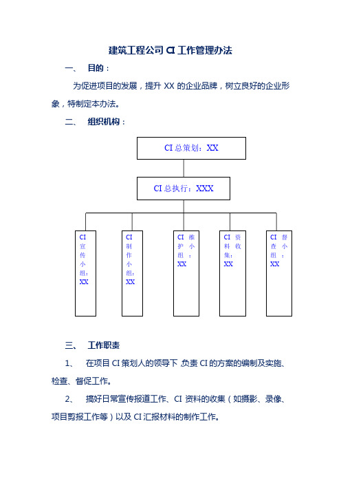 建筑工程公司CI工作管理办法