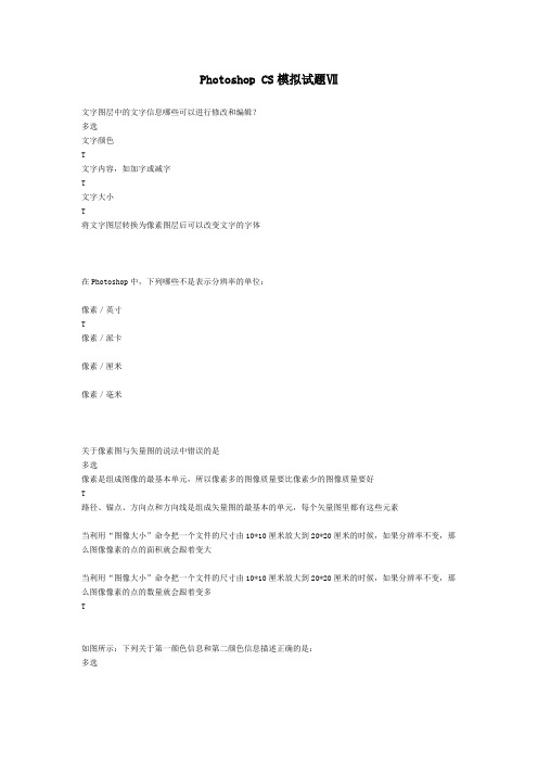 Photoshop CS模拟试题7