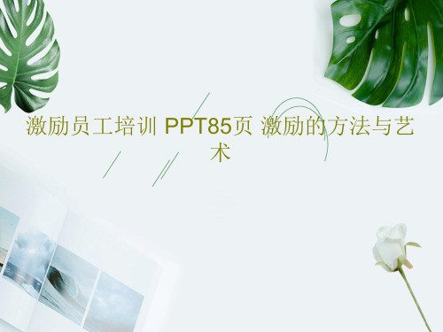 激励员工培训 PPT85页 激励的方法与艺术87页PPT