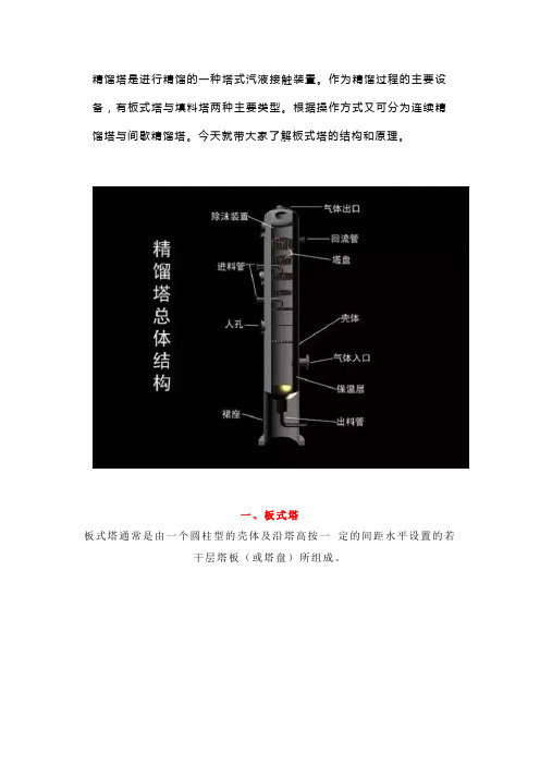 精馏装置-板式塔的结构和原理