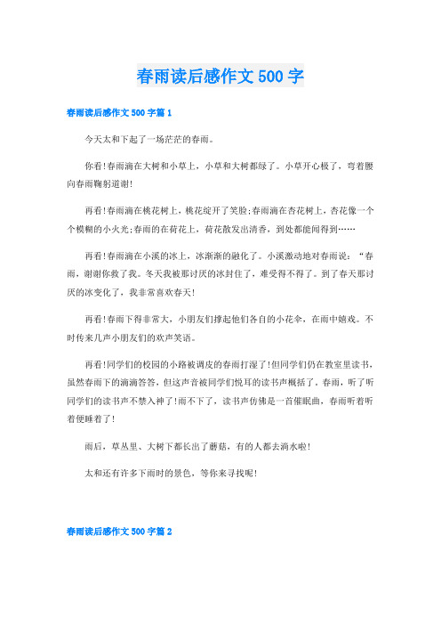 春雨读后感作文500字