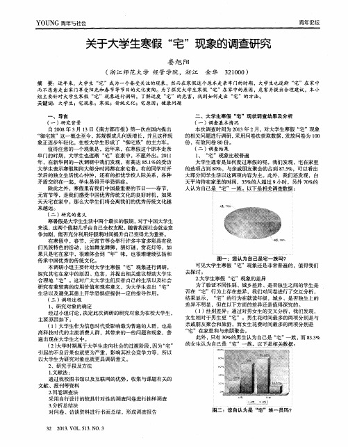 关于大学生寒假“宅”现象的调查研究