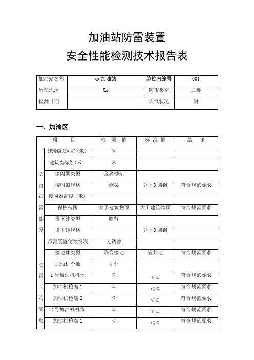 加油站防雷检测报告