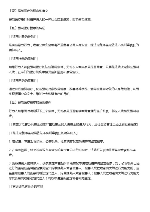 第柒拾壹期_精神病人的强制医疗程序——重点知识点