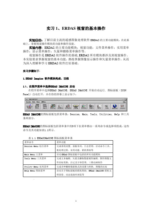 图象实习1 ERDAS基本操作