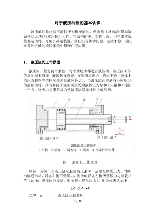 对于液压油缸基本认识