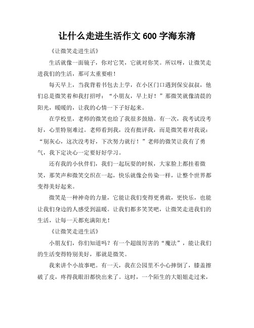 让什么走进生活作文600字海东清