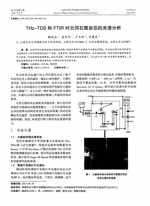THz-TDS和FTIR对云冈石窟岩芯的光谱分析