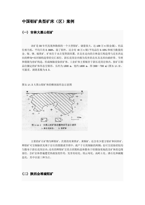 中国钼矿典型矿床