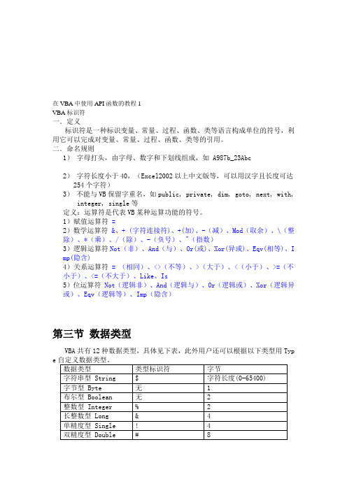 在VBA中使用API函数的教程1