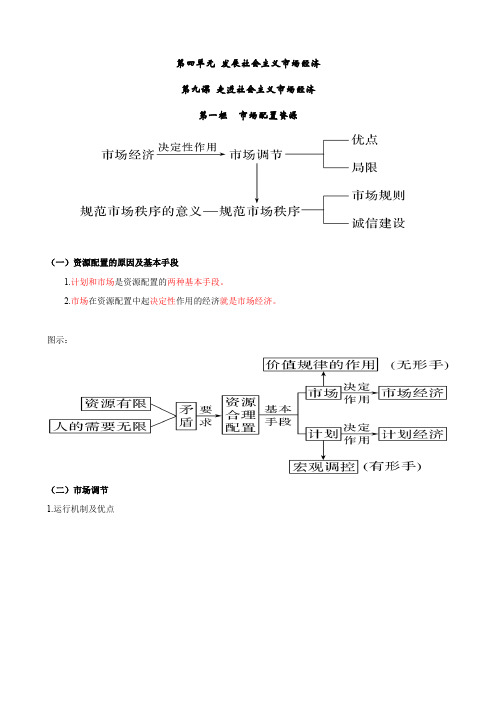 第四单元 发展社会主义市场经济第九课 走进社会主义市场经济第一框 市场配置资源