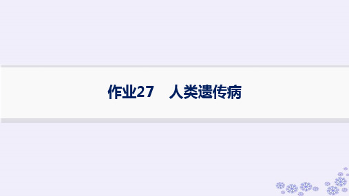 浙江专版2025届高考生物一轮总复习第4单元遗传的基本规律及应用作业27人类遗传参件浙科版