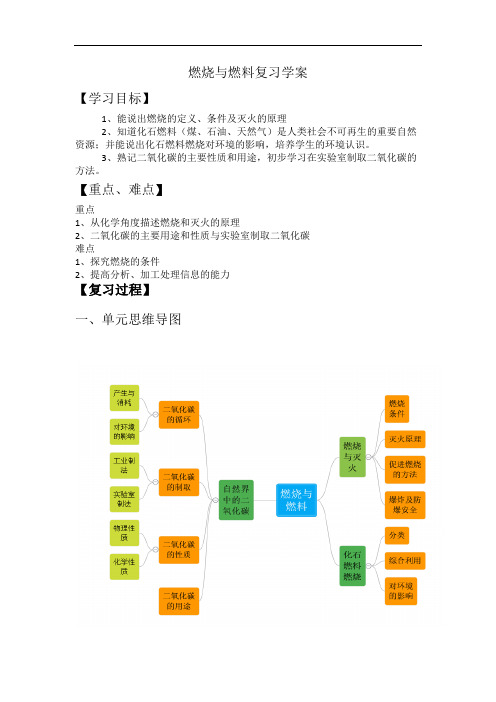 初中化学燃烧与燃料复习学案