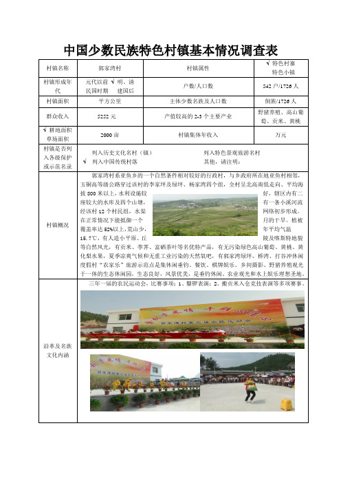 中国少数民族特色村镇