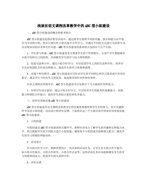 浅谈在语文课程改革教学中的ABC型小组建设