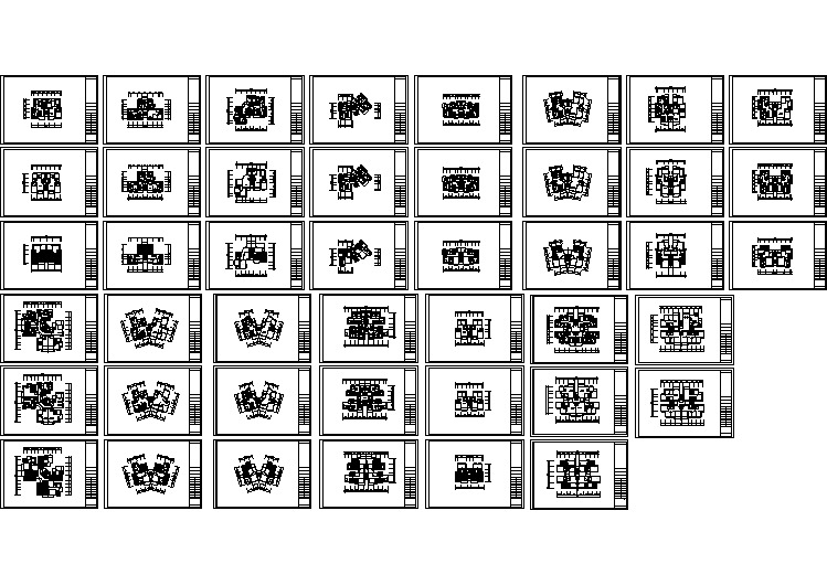 某小区住宅建筑户型图（全套）