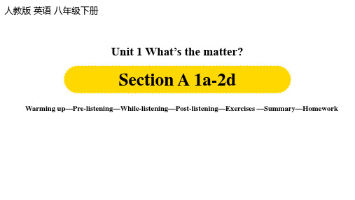 人教版八年级英语下册教学PPT课件Unit1第一课时(Section A 1a-2d)