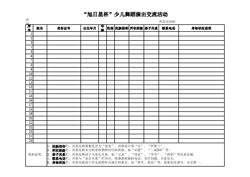 旭日之星活动报名表汇总表-地县