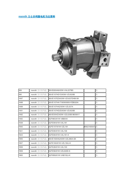 rexroth力士乐伺服电机马达资料
