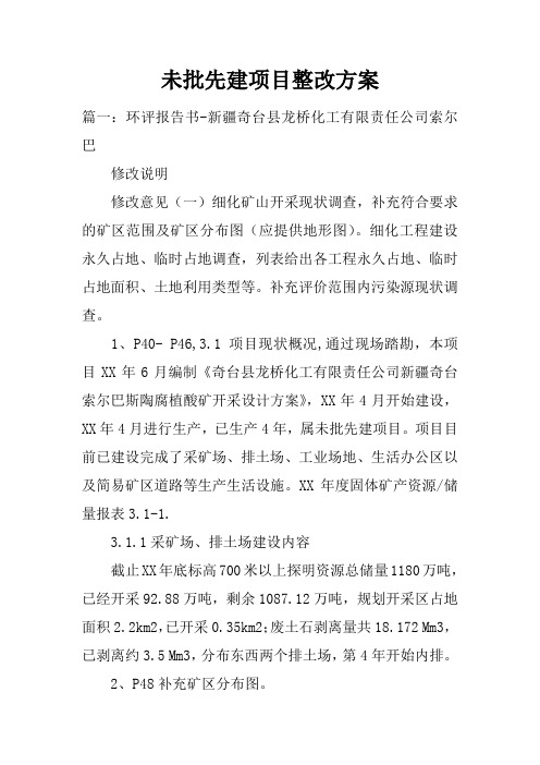 未批先建项目整改方案doc