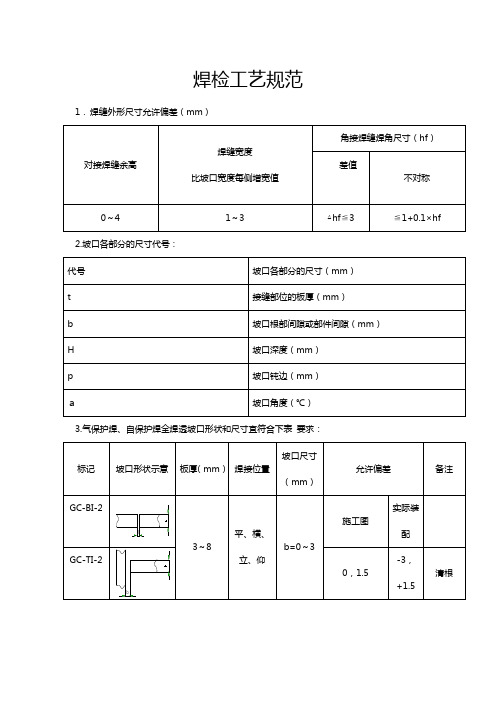 焊接规范