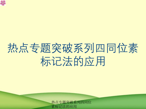 热点专题突破系列四同位素标记法的应用