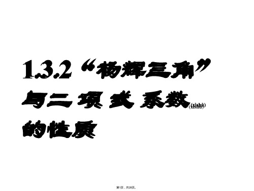 1.3.2“杨辉三角”与二项式系数的性质(共28张)