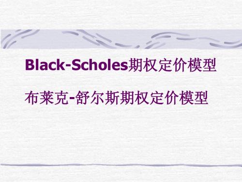 Black-Scholes期权定价模型